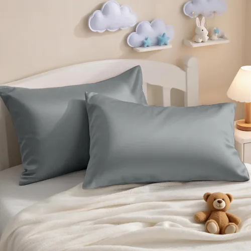 Vista 20 de NTBAY Juego de 2 fundas de almohada de algodón egipcio para niños pequeños, fundas de almohada de viaje de algodón de 500 hilos de 13 x 18 pulgadas