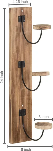 Vista 5 de MyGift Soporte de pared para sombreros, 2 unidades, organizador de sombrero de vaquero, abrigo, percha de ropa con alambre de metal y ganchos