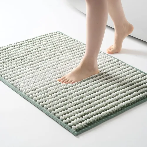 Vista 26 de FRESHMINT Alfombra de baño de felpilla gruesa y grumosa, 17"x24", alfombrilla de baño antideslizante, accesorio decorativo suave, linda alfombrilla