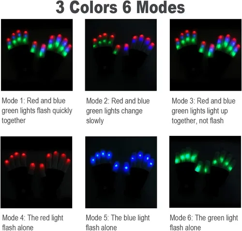 Vista 3 de Luwint Guantes con luz LED para niños Brillan intermitentemente divertidos juguetes para niños, niños y niñas de 7 a 12 años