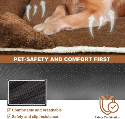 Vista 8 de Cama térmica para mascotas para gatos y cachorros, camas para perros de 20 x 20 pulgadas con cama de espuma viscoelástica, sofá para perro