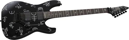 Vista 4 de ESP LTD KH Kirk Hammett Demonology Guitarra Eléctrica con Estuche Tombstone, Negro con Gráfico