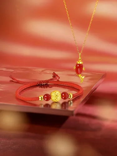 Vista 8 de ZHOU LIU FU 24K Solid Gold Bracelet Luck Fish Real Gold Charm Bracelet Adjustable Jewelry Braided Bracelet for Women Teens Girls