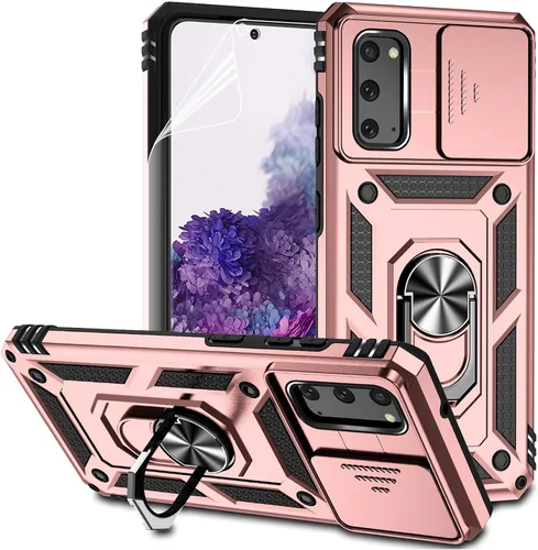 Vista 10 de Funda para Samsung Galaxy S20 con cubierta para lente de cámara, protector de pantalla HD, doble capa de grado militar, probada contra caídas