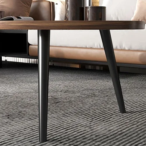 Vista 5 de Mesa auxiliar, moderna mesa de centro pequeña con 3 patas, mesa de cóctel de madera, mesa auxiliar de centro retro para sala de estar, fácil Negro