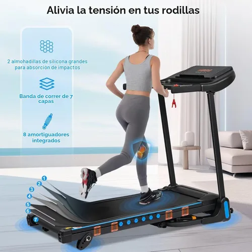 Vista 7 de Merax Caminadora plegable con inclinación, cintas de correr plegables automáticas de 10 MPH para el hogar, 3.0 HP Caminadoras para Hacer Ejercicio