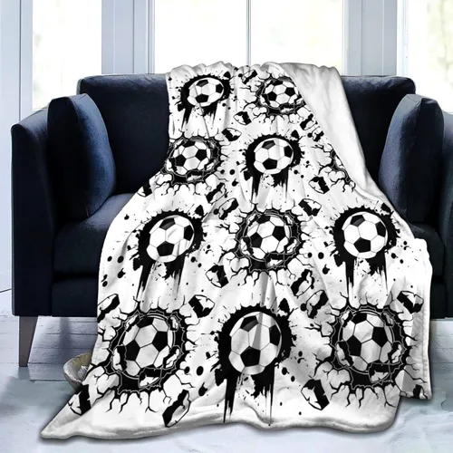 Vista 8 de Manta de Fútbol Manta de Pelota de Fútbol Mantas de Franela Suave y Ligera Cálida y Acogedora Manta de Fútbol Regalo para Fanáticos