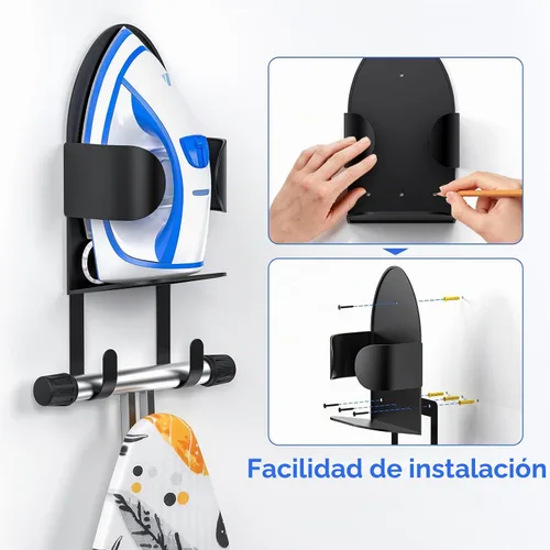 Vista 4 de ORLESS Soporte de pared grande de metal para tabla de planchar, soporte para tabla de planchar, soporte para tabla de planchar, soporte de pared