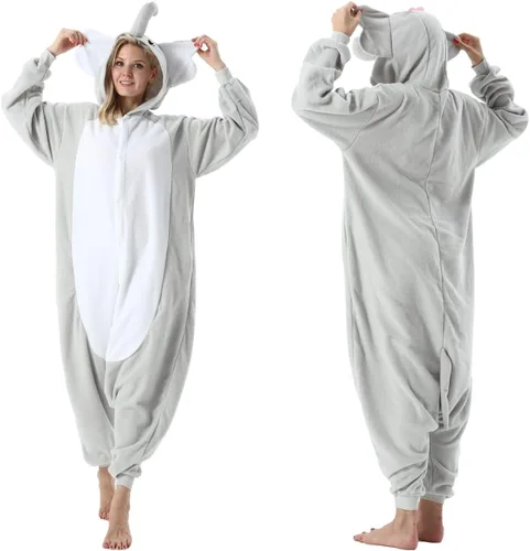 Vista 3 de SimZoo Adult Animal Onesie Pajamas, Men and Women's Animal Cosplay Costume Sleepwear, One-Piece Unisex Homewear