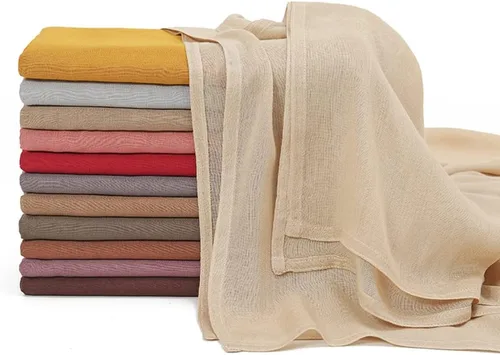 Vista 5 de LMVERNA Hijab de viscosa para mujer, de algodón musulmán, Hijab, bufanda de moda