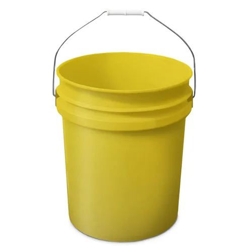 Vista 6 de EconoHome Contenedor de cubo negro de 5 galones sin tapa, asas de metal con agarre de plástico para un fácil transporte, fácil de apilar