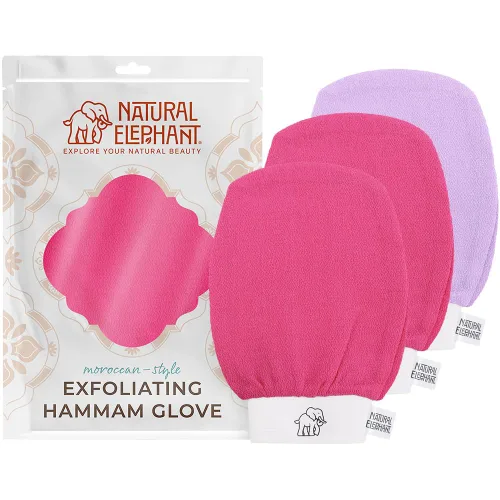 Vista 18 de Natural Elephant Guantes exfoliantes para hammam (2 negros y 1 marrón (paquete de 3))