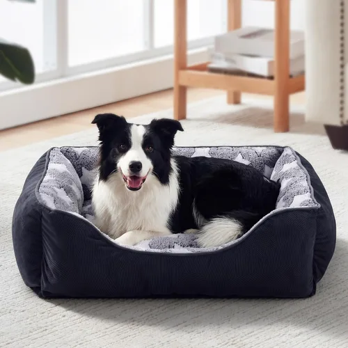 Vista 11 de GASUR Camas para Perros Tamaño Small Plus, Cama Lavable para Perros Pequeños, Sofá Cama Ortopédico para Mascotas, Cuna para Mascotas con Base