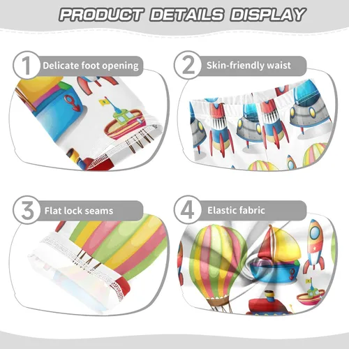 Vista 3 de Hot Air Balloon Baby Girls Toddler Leggings Kind of Toys Rocket Kids Yoga Pants Dance Active Tights 4T