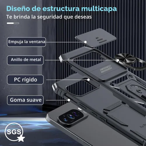 Vista 4 de Funda para cámara deslizante integrada para Google Pixel 10 Pro XL, color negro