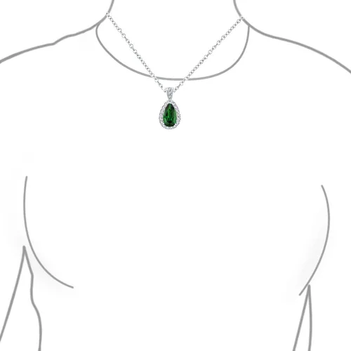 Vista 5 de Joyería clásica nupcial con forma de pera grande de 24 x 15 pulgadas, halo de lágrima solitaria AAA de 15 quilates de circonita cúbica simulada