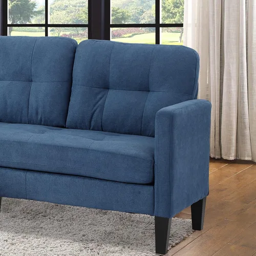 Vista 6 de Sofá ajustable en forma de L, azul, estilo nórdico