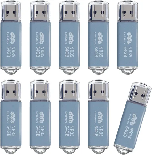 Vista 15 de LinkMore Unidad flash USB 3.2 de 64 GB EJECT32, velocidad de lectura de hasta 100 MB/s, diseño retráctil