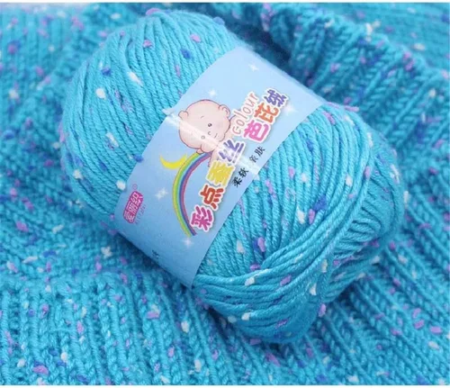 Vista 7 de Paquete de 6 hilos de ganchillo de algodón colorido para tejer suéter súper suave para mantas de bebé y ropa, sombrero, bufanda, 10.58 oz