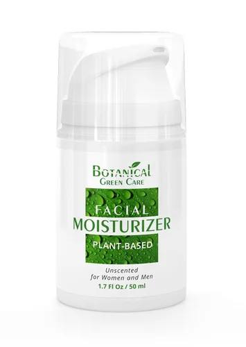 Vista 2 de Botanical Green Care Hidratante facial a base de plantas. Crema hidratante facial natural envejecedora para pieles sensibles, secas y normales