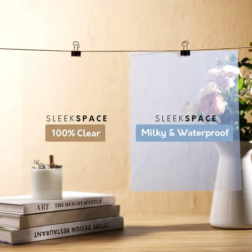 Vista 2 de Película transparente lechosa de Sleek Space para impresoras de inyección de tinta, impresión de pantalla 100% impermeable, anti-rizado