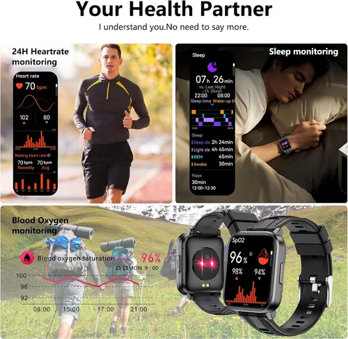 Vista 5 de Reloj Inteligente con Funciones de IA Seguimiento GPS para Teléfonos Android e iPhone Compatible Llamada Bluetooth Alerta de Mensaje Frecuencia