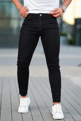 Vista 5 de Jeans Gingtto ajustados, desgastados, para hombre