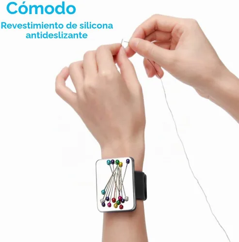 Vista 3 de Coitak 3 pulseras magnéticas con soporte de alfiler, pulsera de costura magnética