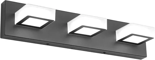 Vista 36 de Ralbay - Luz LED negra para tocador de baño, moderna, atenuable con 5 temperaturas de color, accesorios de iluminación de pared de acrílico negro