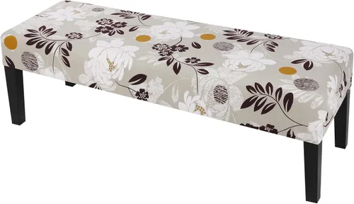 Vista 30 de SearchI Funda para banco de comedor, fundas largas elásticas y lavables para asiento de banco de banco rectangular, para comedor, sala de estar Flor