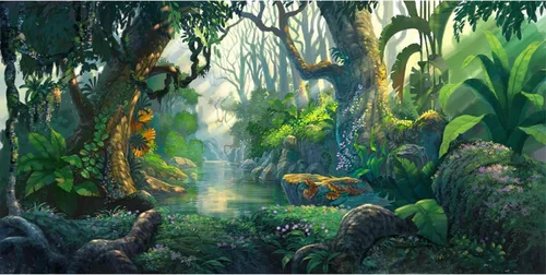 Vista 9 de AOFOTO Fantástico telón de fondo de selva de 5 x 3 pies para explorar bosques de verano para fotografía de aventura, fondo de fotografía