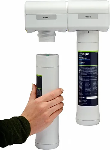 Vista 9 de EcoPure ECOP20 Sistema de filtro de agua para debajo del fregadero de 2 etapas - Certificado NSF para reducir 58 contaminantes - Agua potable limpia