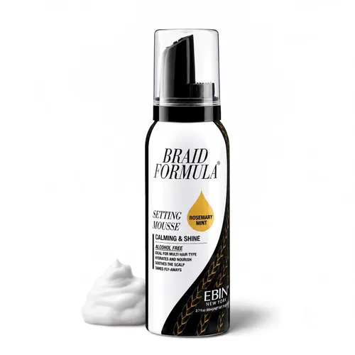 Vista 11 de EBIN NEW YORK Braid Formula Setting Mousse Aceite de oliva – Espuma de trenza ligera para trenzas, giros y mechones, para hombres y mujeres
