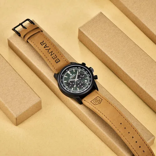 Vista 7 de BENYAR Mens Watches, Chronograph Analog Quartz Movement Sports Wrist Watch, 30M Waterproof Watch for Men, Retro Street Style Men's Watch