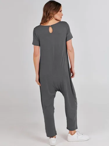 Vista 9 de ANRABESS Enterizo de verano de manga corta con cuello en V para mujer, estilo casual, holgado, con bolsillos