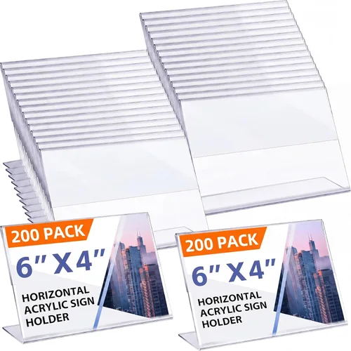 Vista 9 de Soaoo - 50 soportes acrílicos de 4 x 6 pulgadas, horizontal en forma de L