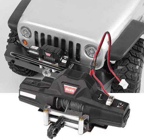 Vista 5 de Cabrestante automático de coche Rc, universal escala 1/8 modelo Rc vehículo oruga accesorio de coche Dualmotor Winch con control remoto inalámbrico