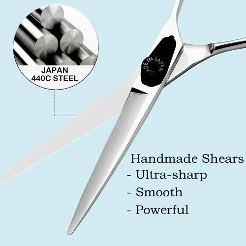 Vista 2 de Moontay Tijeras de corte de pelo de 6.0", tijeras profesionales de peluquería de peluquería, JP-440C tijeras de salón de acero inoxidable