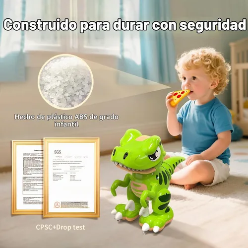 Vista 6 de P&C - Juguetes de dinosaurio con control remoto para niños, color verde