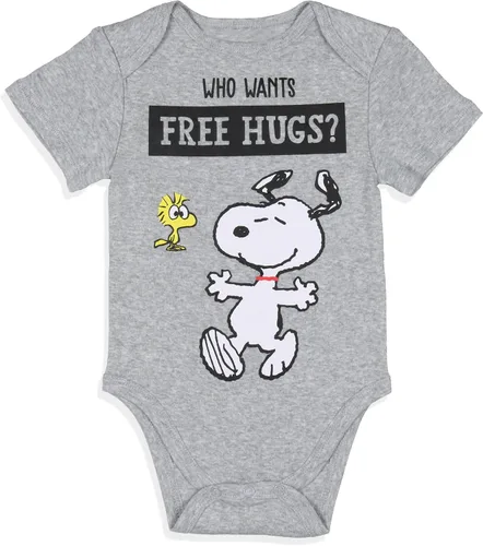 Vista 3 de Peanuts - Pijama para dormir de Snoopy y Woodstock para niños pequeños, paquete de 3