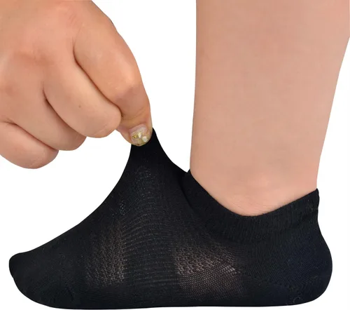 Vista 6 de JORMATT Calcetines invisibles de algodón antideslizantes de corte bajo con empuñaduras, 6 pares