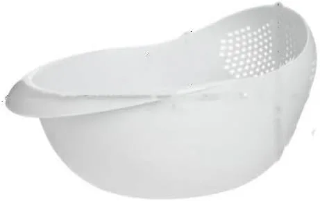 Vista 9 de Colador de plástico para arroz, colador de cocina, con asas, colador de arroz, colador, colador, utensilios de cocina (azul)
