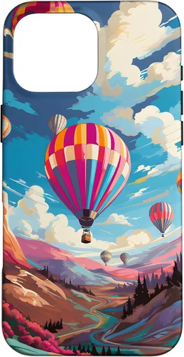 Vista 19 de Colorful Hot Air Balloons Pop Art Style Case for iPhone 17