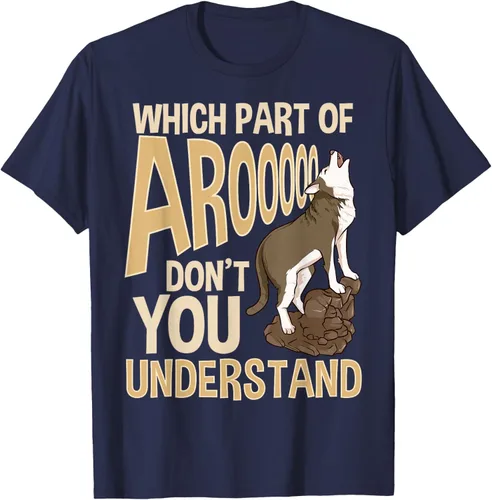 Vista 67 de What Part Of Aroooo Don't You Understand Husky - Camiseta para perro, Negro, S