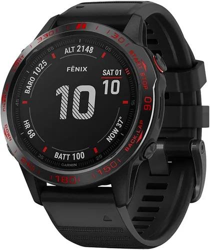 Vista 2 de REYDA Bisel de reloj compatible con Garmin Fenix 6/6 Pro Bisel Ring, acero inoxidable bisel Loop cubierta adhesiva resistente a los arañazos, bisel