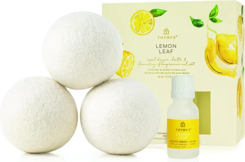 Vista 9 de Thymes Juego de bolas de lana para secadora – Incluye 3 bolas de lana para lavandería + 1 aceite perfumado de fragancia para secadora – Elimina