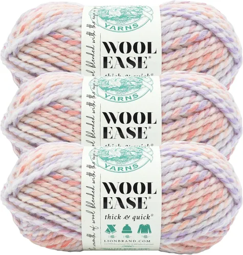 Vista 97 de Lion Brand Yarn - Ovillo de lana Wool-Ease Thick & Quick color fuerza aérea Super Bulky Wool Acrylic Blend Fiber for Soft Hats, Sweaters, Chunky