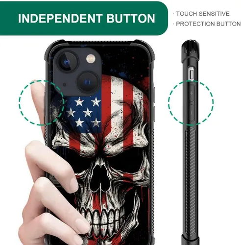 Vista 119 de Funda compatible con iPhone 8, a prueba de golpes, antiarañazos, bandera de ciervos de cola blanca de grano de madera estadounidense