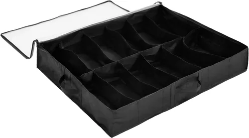 Vista 2 de Surblue 12 pares debajo de la bolsa organizador de zapatos bolsa de almacenamiento tamaño 2 pares (negro)
