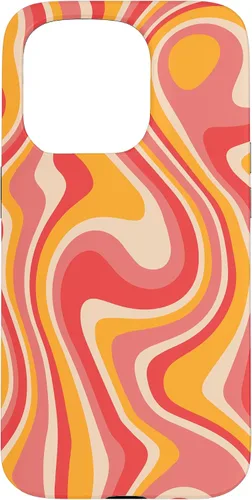 Vista 14 de Funda psicodélica para iPhone 16 Retro Groovy Liquid Swirl Hippie 70's 80's